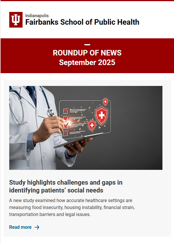 screenshot of roundup newsletter